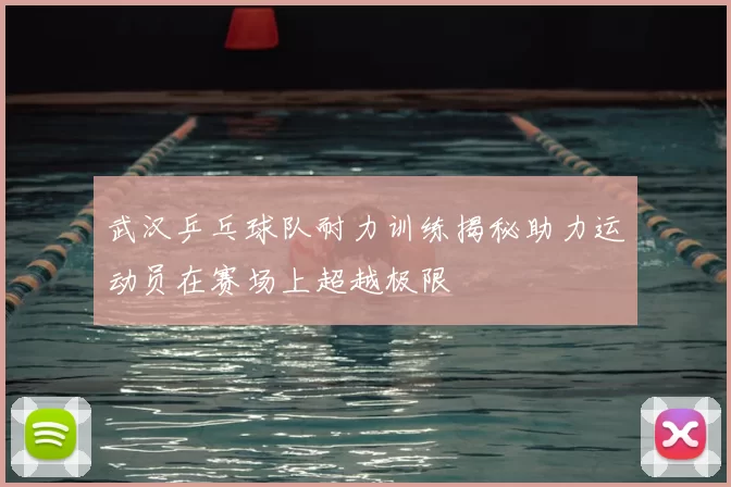 武汉乒乓球队耐力训练揭秘助力运动员在赛场上超越极限